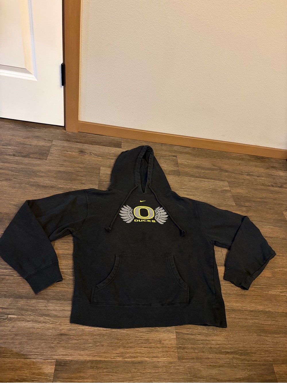 Nike Youth Unisex Black University Of Oregon Ducks Causal Hoodie Size Large